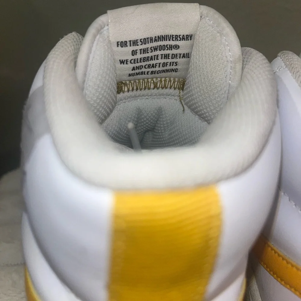 Women’s Nike Court Royale 2 Mid Athletic Shoe White + Yellow • Size 7